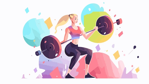 Vector a drawing of a woman lifting weights