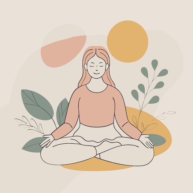 Vector a drawing of a woman in a yoga pose