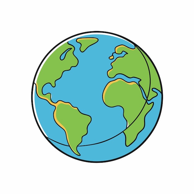 Vector a drawing of a world with the words earth and the word earth