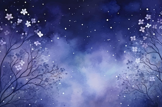 Dreamy night sky blossoms