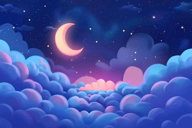 Dreamy night sky illustration