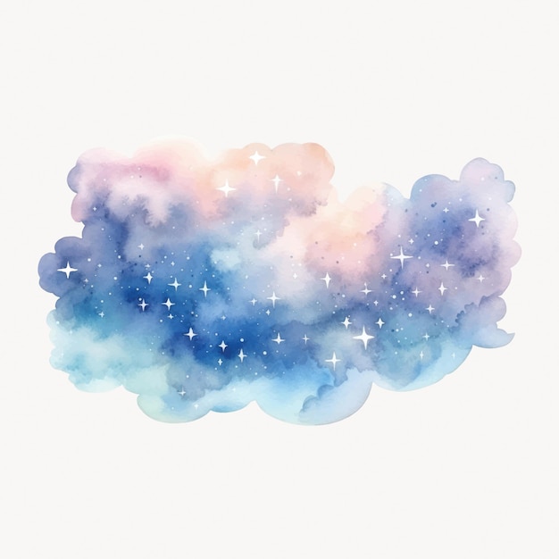 Dreamy watercolor galaxy cloud