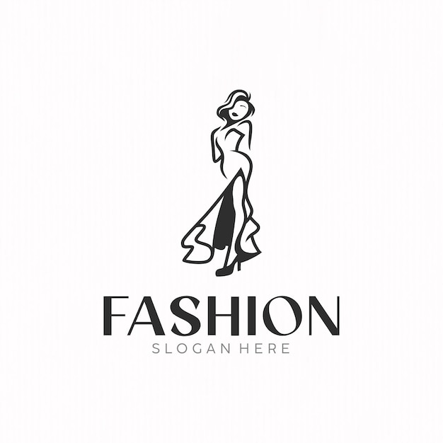 Vector dress fashion business logo design