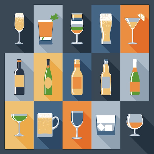 Drink Icons Flat