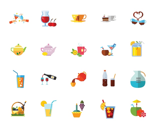 Drinks icon set