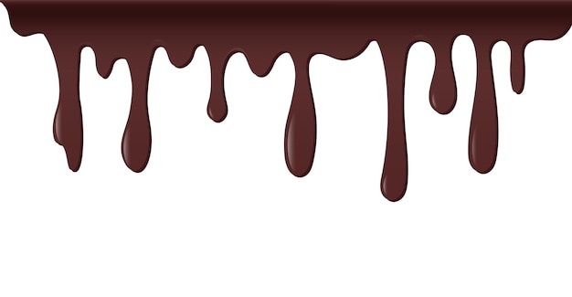 Vector dripping melted chocolate dripping liquid banner flowing chocolate spilled cocoa