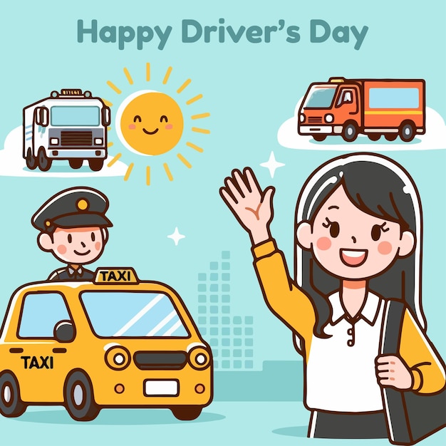 Vector drivers day greetings vector