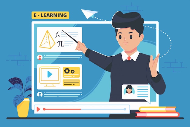 e - learning concept illustration