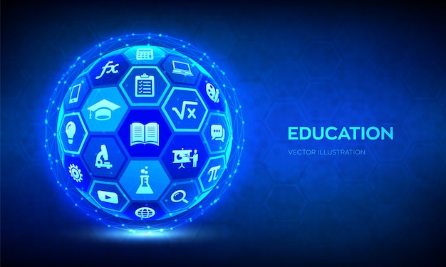 E-learning. Innovative online education technology concept.