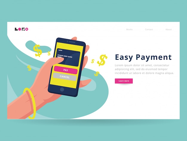 E Payment landing page template