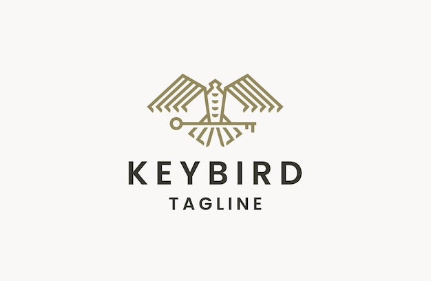 Eagle key bird logo icon design  template flat vector