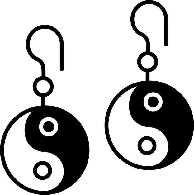 earring glyph and line vector illustration