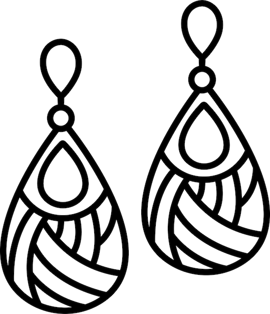 earringsolid outline vector illustration