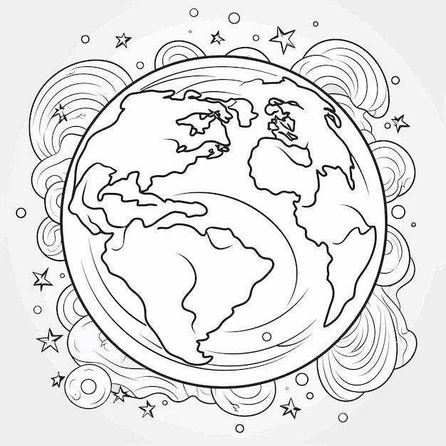 earth coloring page