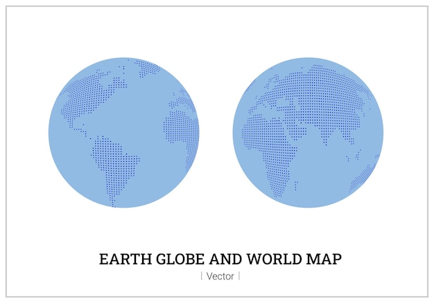 Earth globe and world map