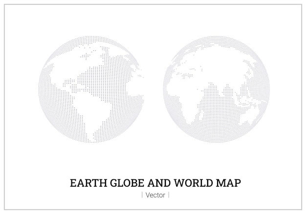 Earth globe and world map