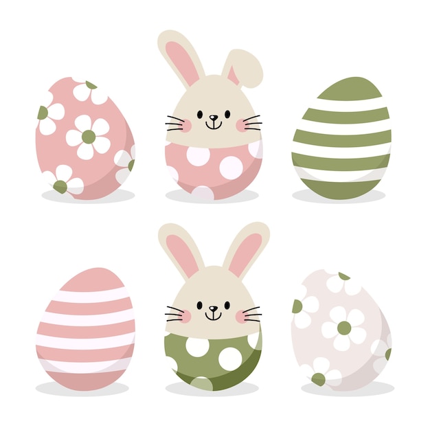 Easter eggs with cute modern pastel ornament patterns for easter day vector illustration design