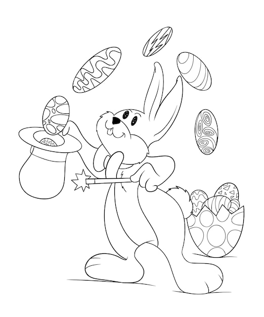 Easter Rabbit  Coloring Page