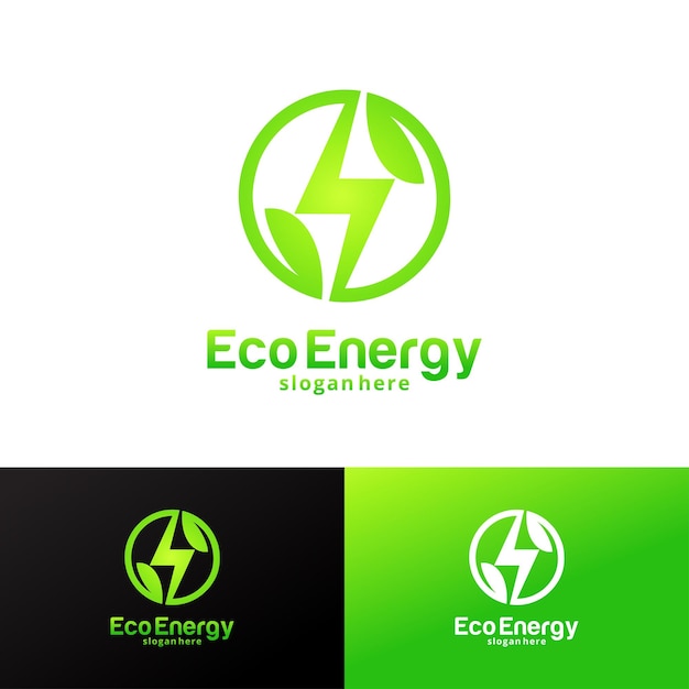 Vector eco energy logo design template