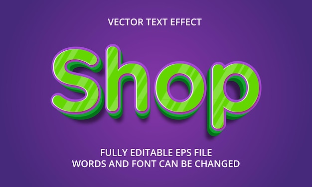 Editable 3D Text Effect Style Vector