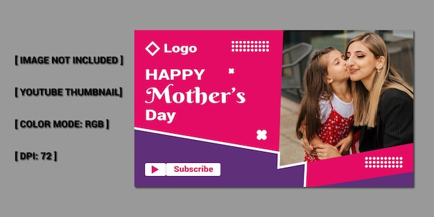 Editable celebrate International happy mother's day youtube thumbnail video cover design