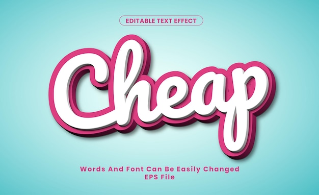 Editable cheap Text Effect word and font be change