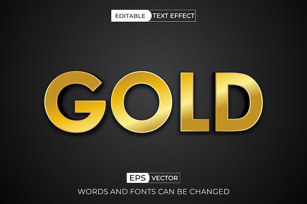 Vector editable gold text effect design