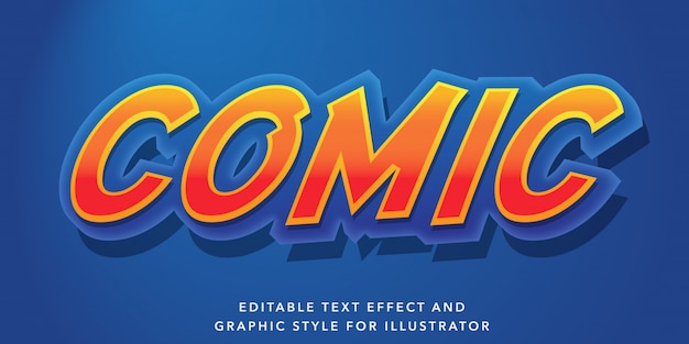 Editable text effect for comic text style