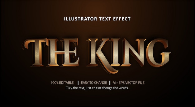 Editable text effect The King title 