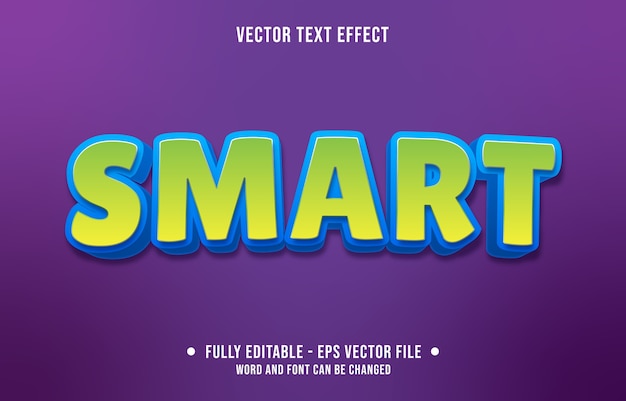 Editable text effect modern smart green style