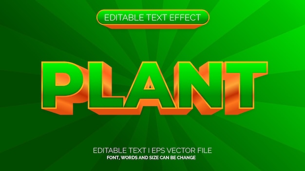 Editable Text Effect Plant