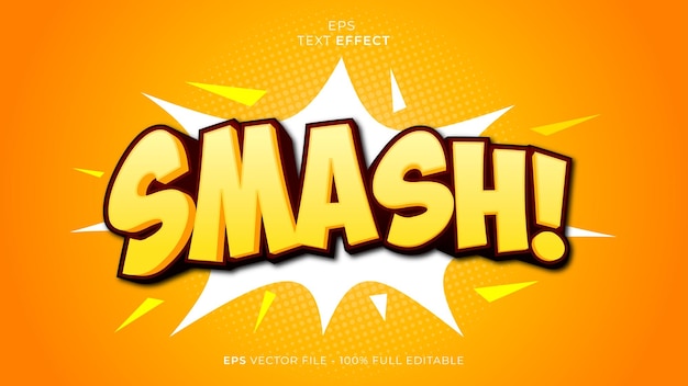 Редактируемый текстовый эффект Smash Style Illustration