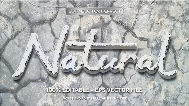 Vector editable text effect with natural stone background