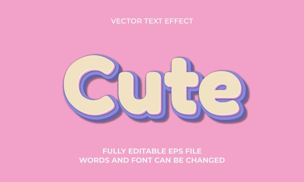 Editable Vector Text Effect With Cute Style