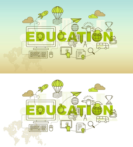 Vector education banner background design concept