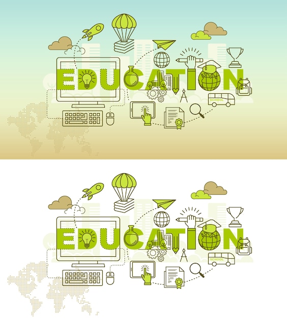 Education banner background design concept