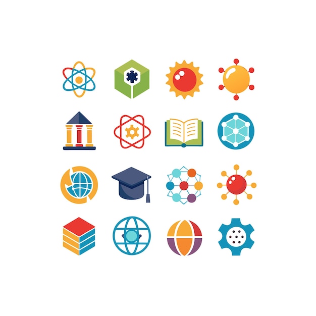 Education Icon Set Collection Vector Illustration for Documents Websites and Mobile Applications