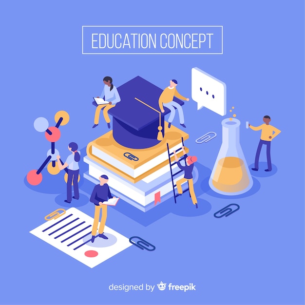 Vector education isometric background