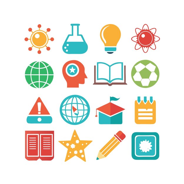 Vector education and learning icon set collection vector illustration