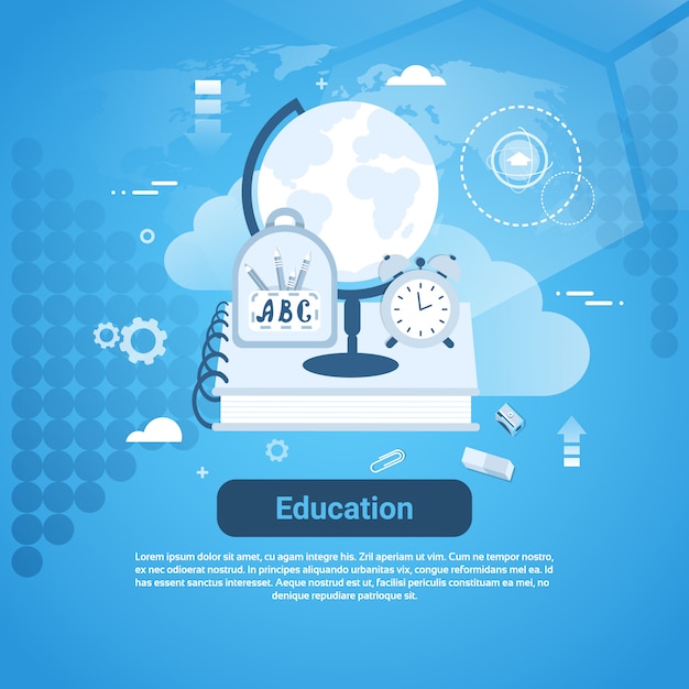 Vector education learning online template web banner with copy space