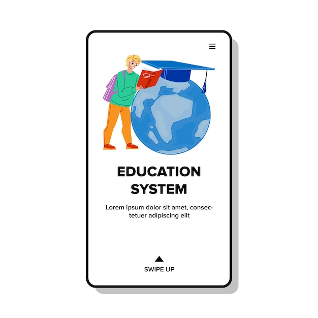 Education System For Teaching Pupil Teen Vector