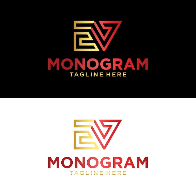 Een modern en minimalistisch monogramlogo-ontwerp