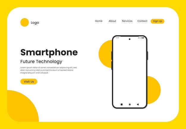 Vector effective advertising technology landing page free vector
