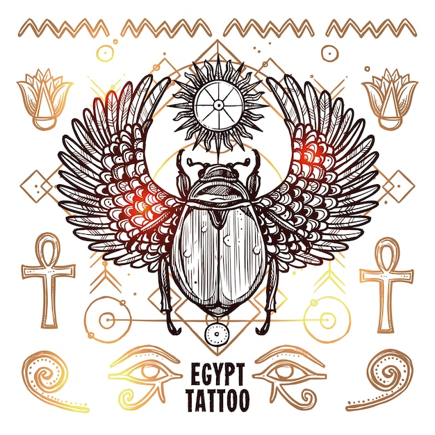 Egypt Occult Tattoo  Illustration