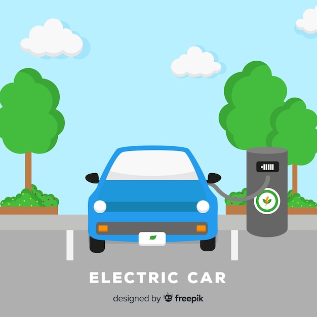 Vector electric car background