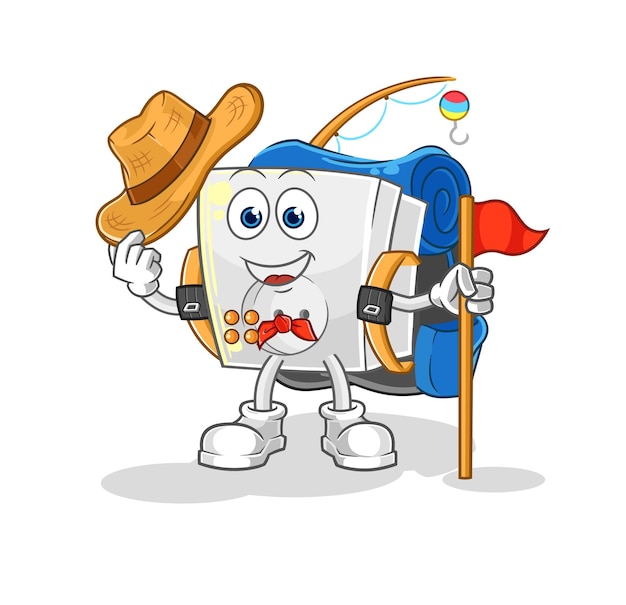 Electric socket scout vector cartoon character