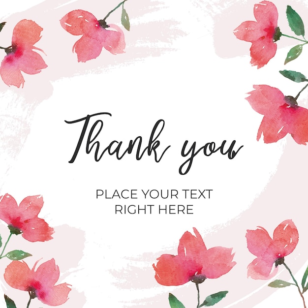 Elegant banner with flowers in watercolor