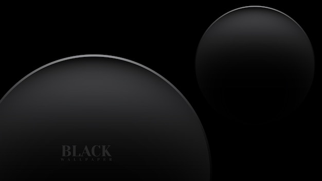 Vector elegant black wallpaper background with metal circle composition