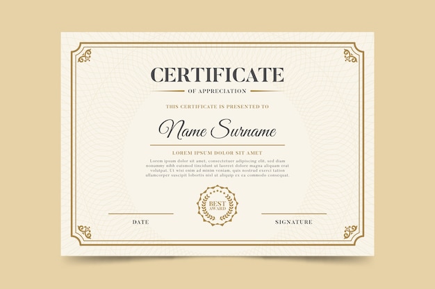 Elegant certificate template