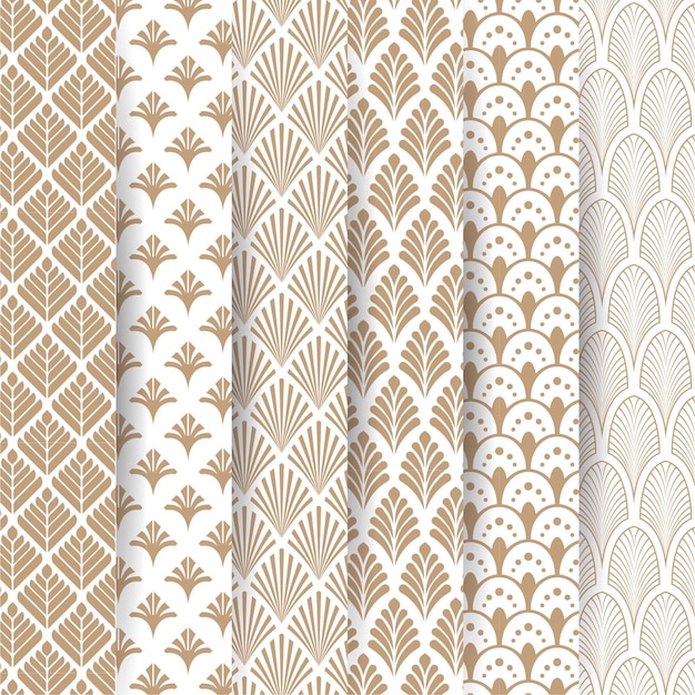 Vector elegant deco pattern collection